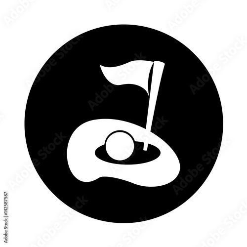 flag golf hole icon vector illustration design