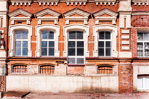 Old red building.