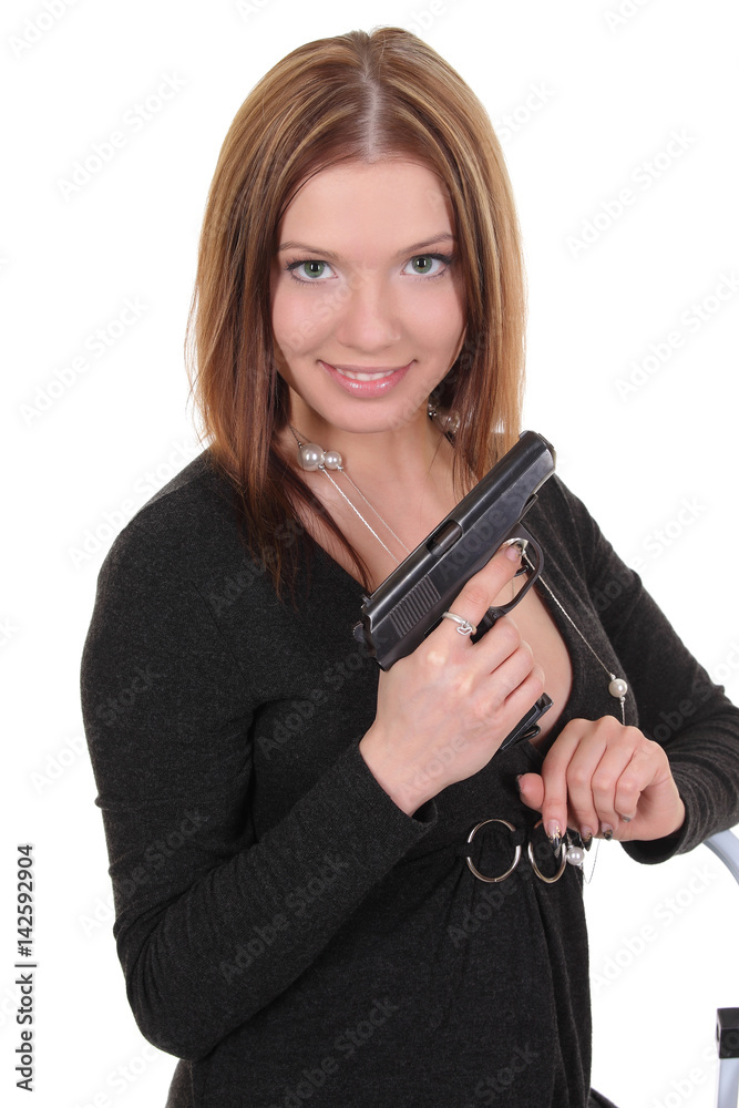 sexy girl holding gun