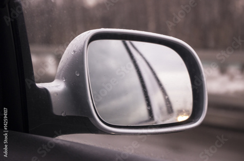 Car mirror, abstract, auto, automobile, background, broken, car