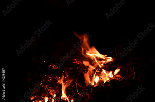Image of the flame from the bonfire