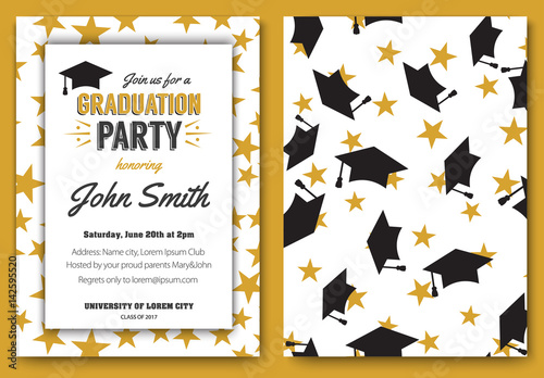 Graduation party vector template invitation