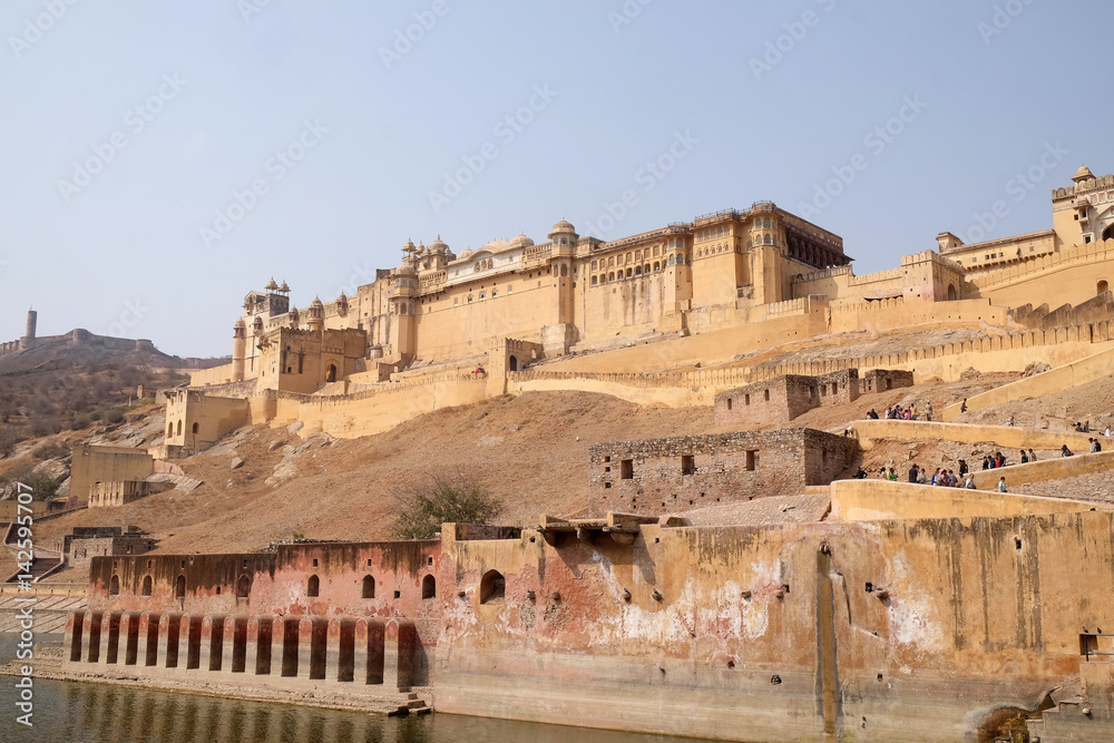 Naklejka premium Amber Fort in Jaipur, Rajasthan, India