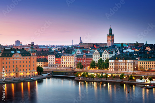 view at Stockholm at night in summer