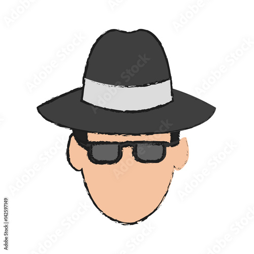 hacker man cartoon icon over white background. vector illustration