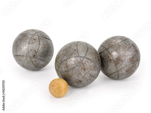 Petanque bowls with clipping path and jack or cochonnet