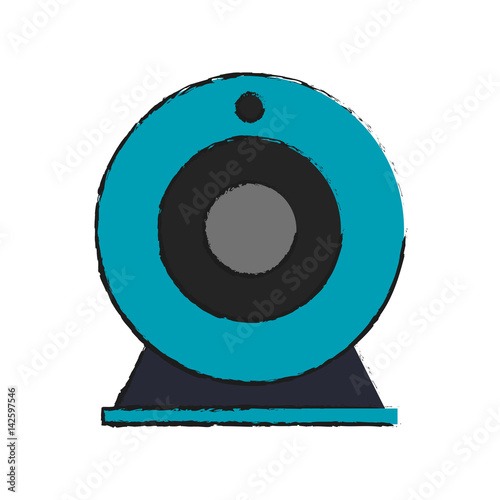 web cam icon over white background. colorful design. vector illustration