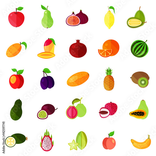 Fototapeta Naklejka Na Ścianę i Meble -  Food fruits like apple and pear, kiwi and orange