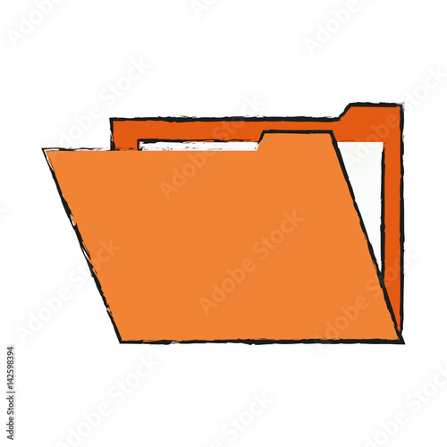 document folder icon over white background. colorful design. vector illustration