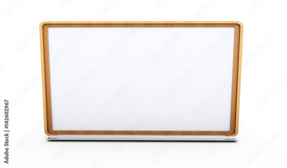 White magnetic board on the wall. Isolated 3d rendering White magnetic board on the wall. Isolated 3d rendering