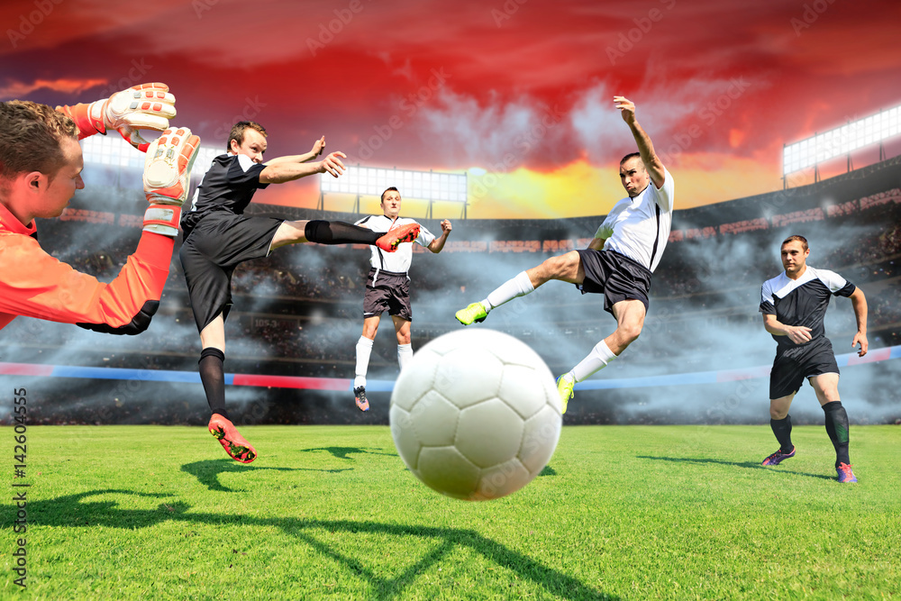 Naklejka premium the soccer game