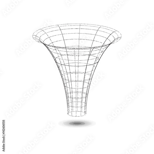 Technology background. Abstract 3d Funnel. Futuristic Technology Style.