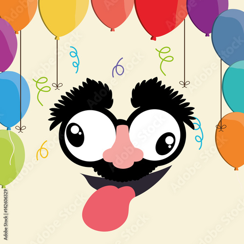 crazy face tongue balloons fools day vector illustration eps 10