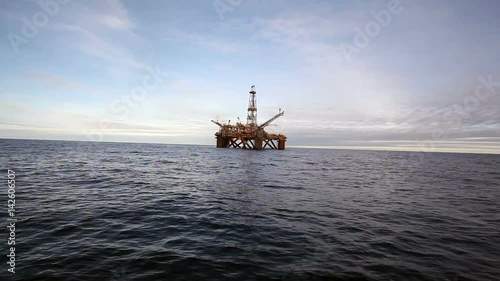 Offshore oil installation on the North sea during day