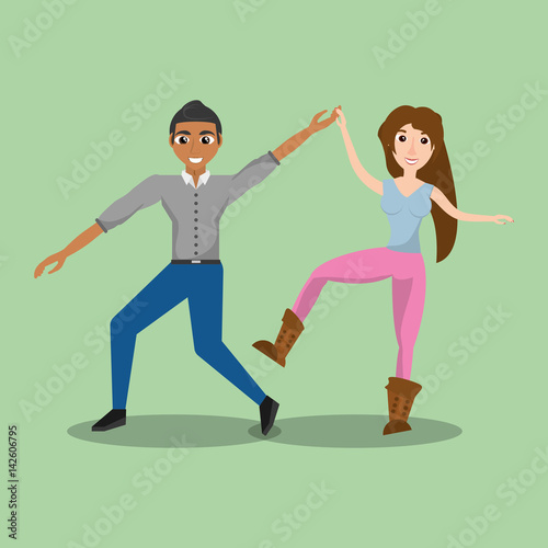 couple dancing together vector illustration eps 10