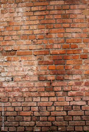 Background of old vintage dirty brick wall with, texture