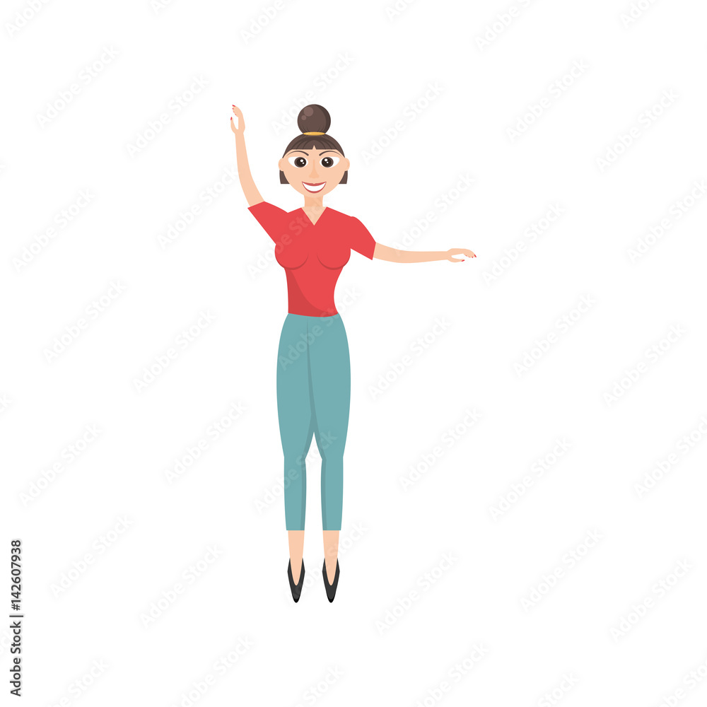 cheerful woman party celebration vector illustration eps 10