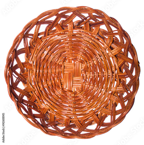 Photos Wicker basket  isolated on white background. Top view.