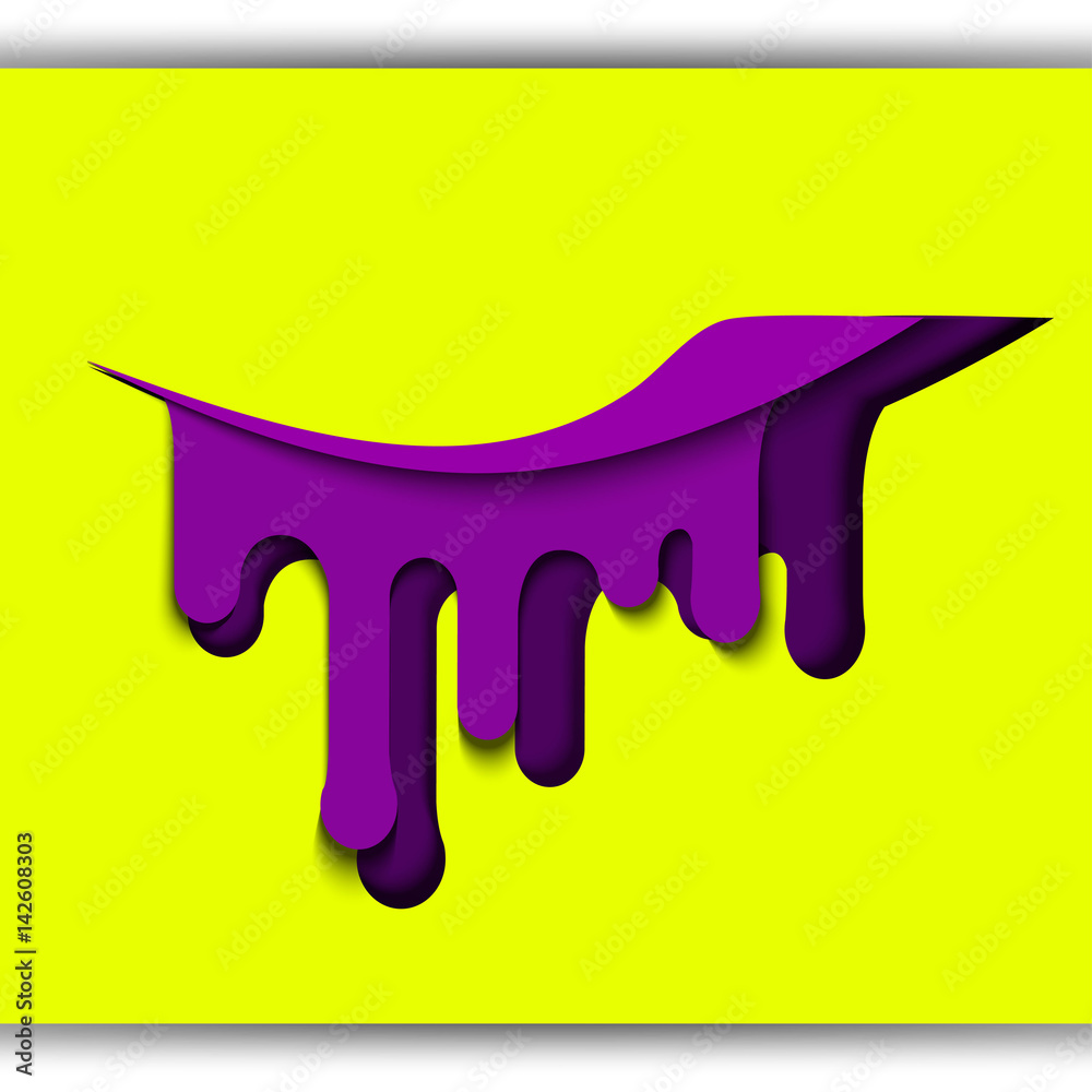 Pop Art Vector Illustration in Paper Cut Applicue Style. Image of a Stylized Closed Eye with Blots and Smudges.Colorful Fashion Picture with Yellow and Purple Color. Modern Art, Design Pop Art Vector Illustration in Paper Cut Applicue Style. Image of a Stylized Closed Eye with Blots and Smudges.Colorful Fashion Picture with Yellow and Purple Color. Modern Art, Design