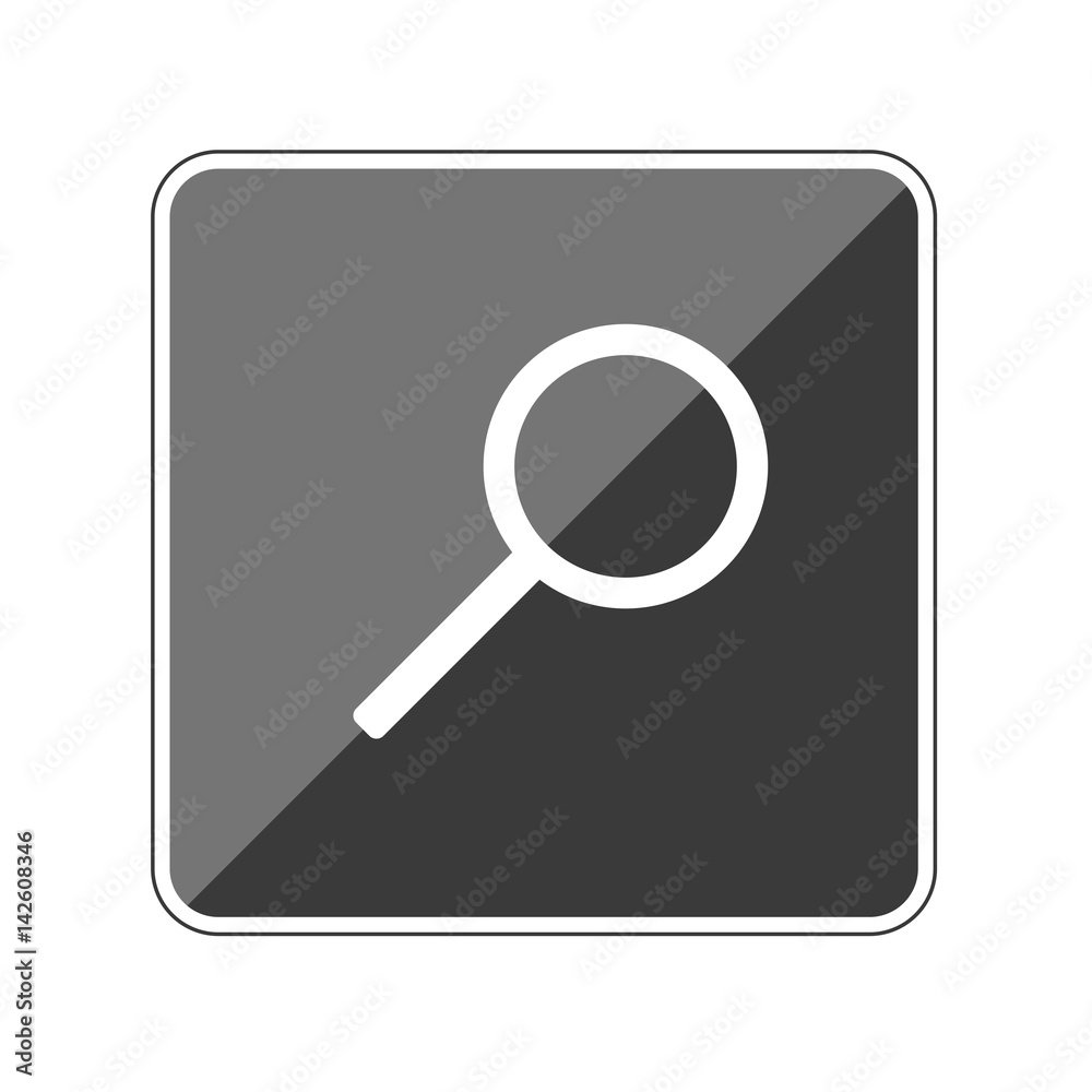 App Button schwarz reflektierend - Lupe Zoom App Button schwarz reflektierend - Lupe Zoom