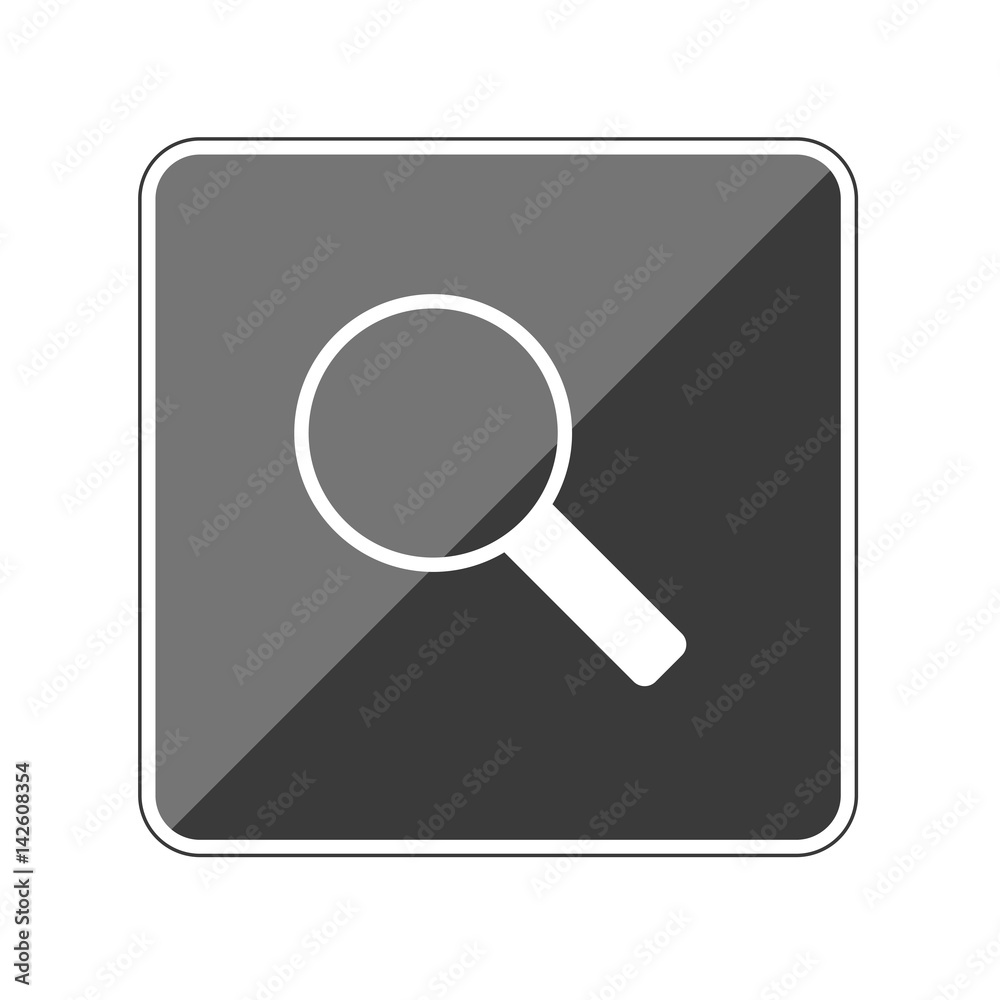 App Button schwarz reflektierend - Lupe Detektiv App Button schwarz reflektierend - Lupe Detektiv