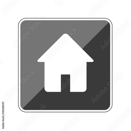 App Button schwarz reflektierend - Haus