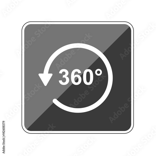 App Button schwarz reflektierend - 360 Grad Kreis