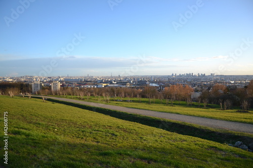 Paris - panorama with tour Eiffel, Sacré-Coeur and La Défense