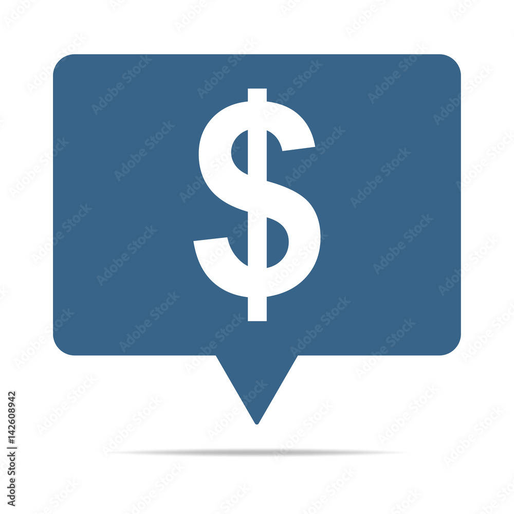 Blaue Sprechblase mit Dollar Zeichen Blaue Sprechblase mit Dollar Zeichen