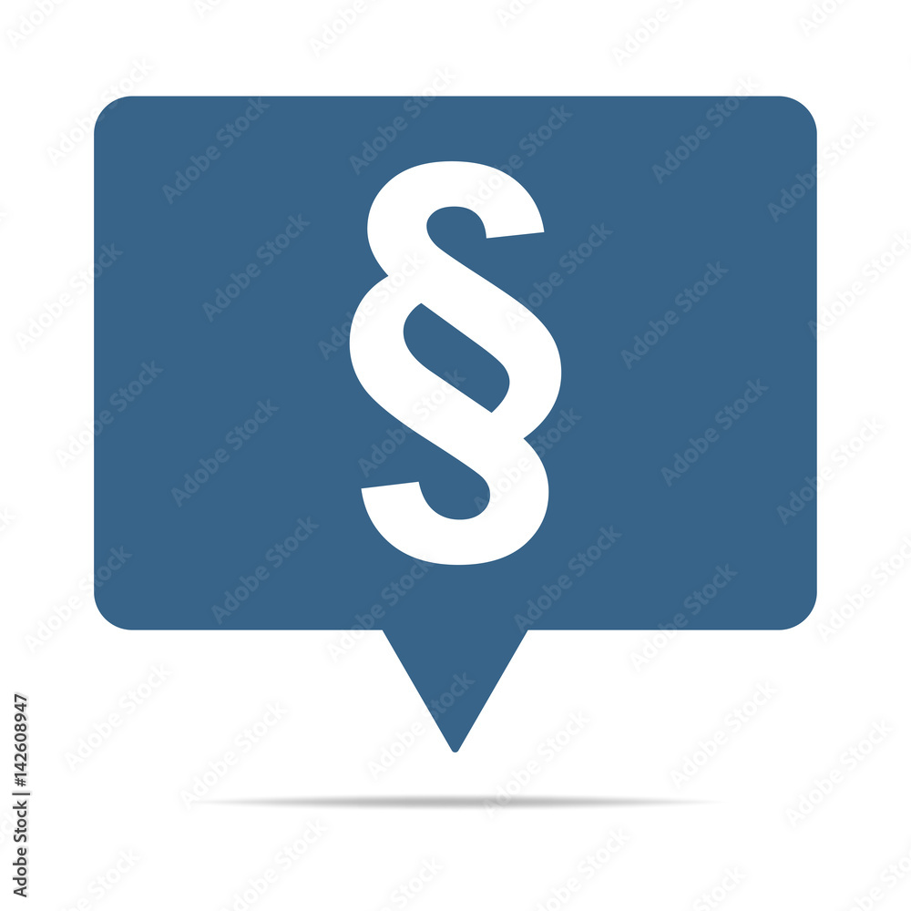 Blaue Sprechblase mit Paragraph - Gesetz - Rechtsanwalt Blaue Sprechblase mit Paragraph - Gesetz - Rechtsanwalt