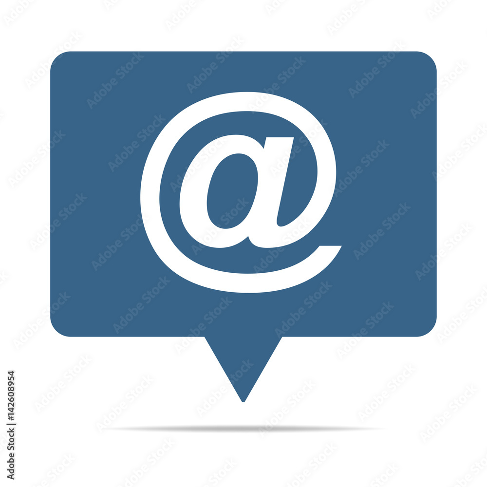 Blaue Sprechblase mit at-Symbol - Mail - Internet Blaue Sprechblase mit at-Symbol - Mail - Internet