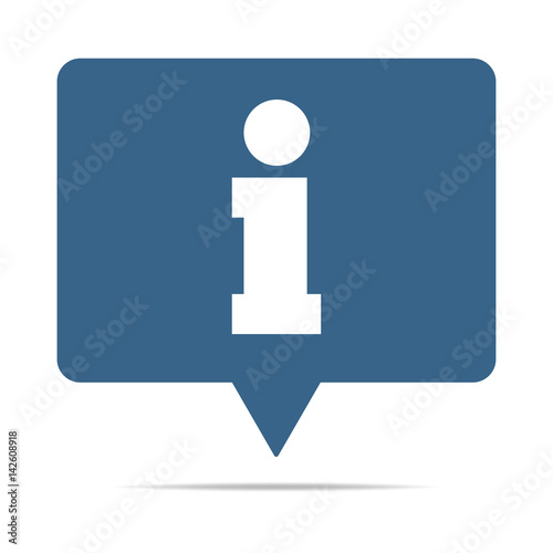 Blaue Sprechblase mit Informationen i