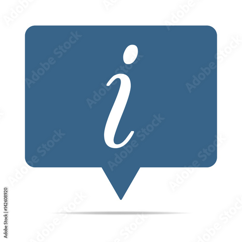 Blaue Sprechblase mit i Info