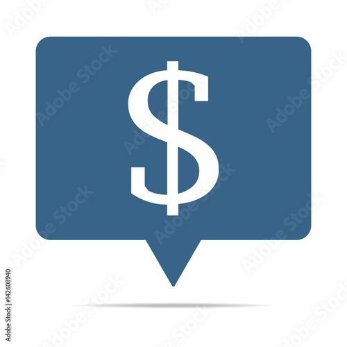 Blaue Sprechblase mit Dollar Symbol - Währung
