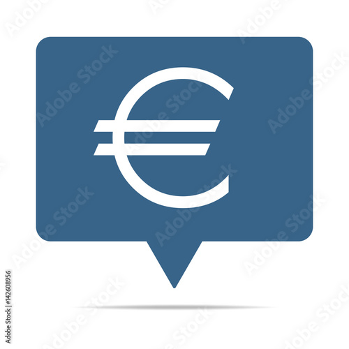 Blaue Sprechblase mit Euro Zeichen