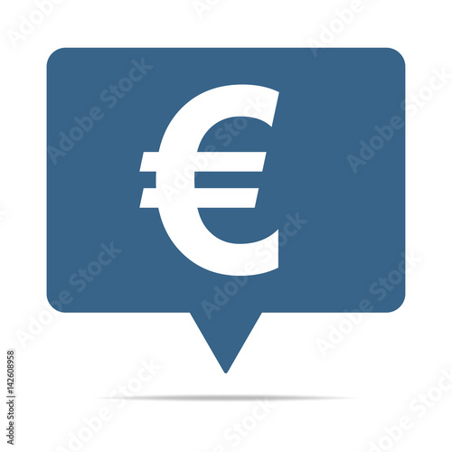 Blaue Sprechblase mit Euro-Symbol - Währung EU