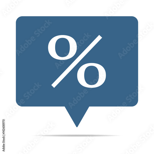 Blaue Sprechblase mit Prozent - Angebot
