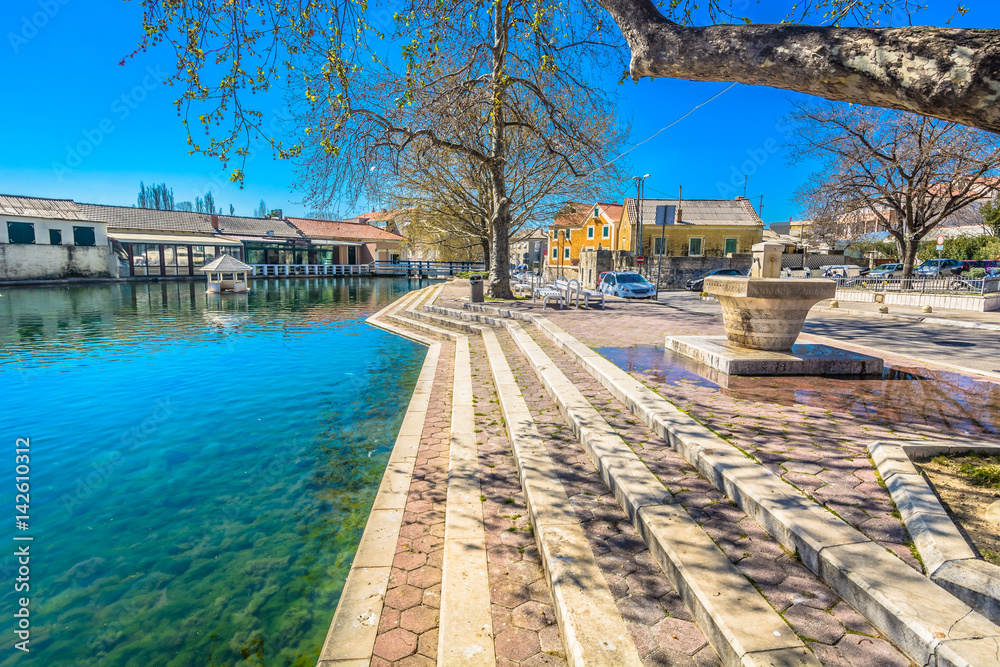 Solin city center. / Scenic view at picturesque small town Solin in suburb of city Split, Croatia.