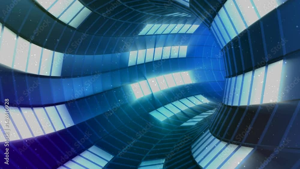 Animation of motion in a space tunnel from light elements.