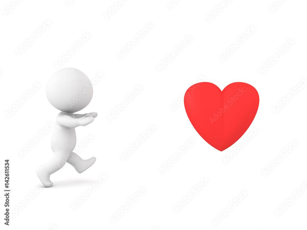 0042 3D Character running towards love 0042 3D Character running towards love