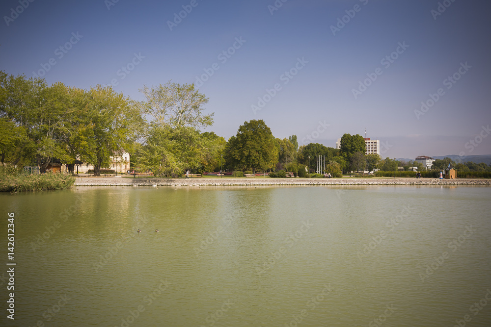 Embankment the town of Keszthely. Lake Balaton. Hungary.