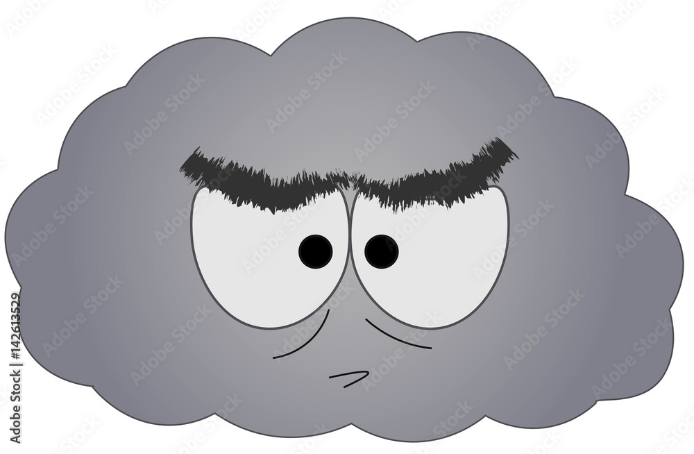 Obraz premium Emoji vector angry cloud