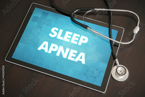 Quadro su tela Sleep apnea (neurological disorder) diagnosis medical concept on tablet screen w