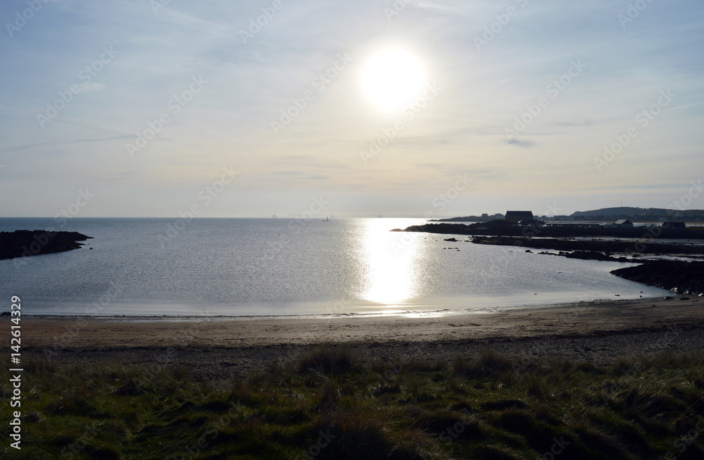 Ruby Bay, Elie, Fife, Scotland - North Sea, evening sun