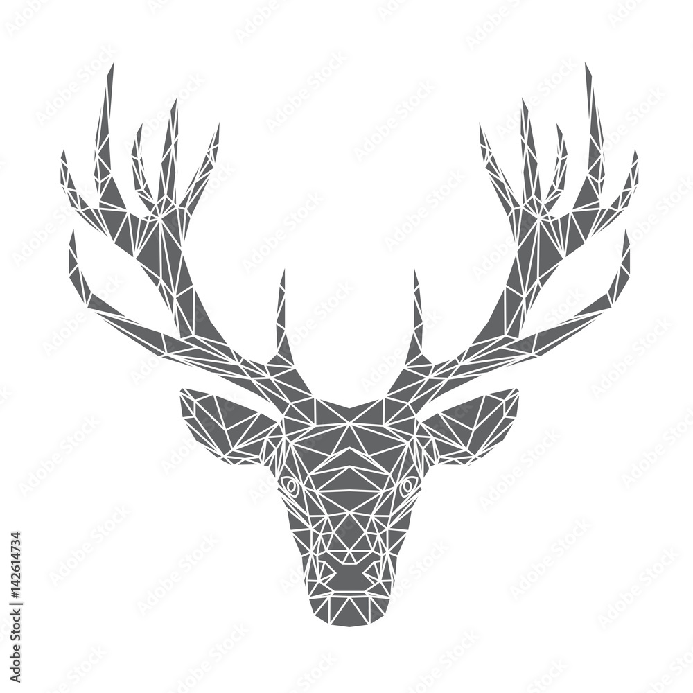 Testa di cervo, illustrazione vettoriale