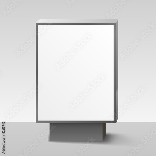 Blank Lightbox, or Signboard on white background. Vector illustration