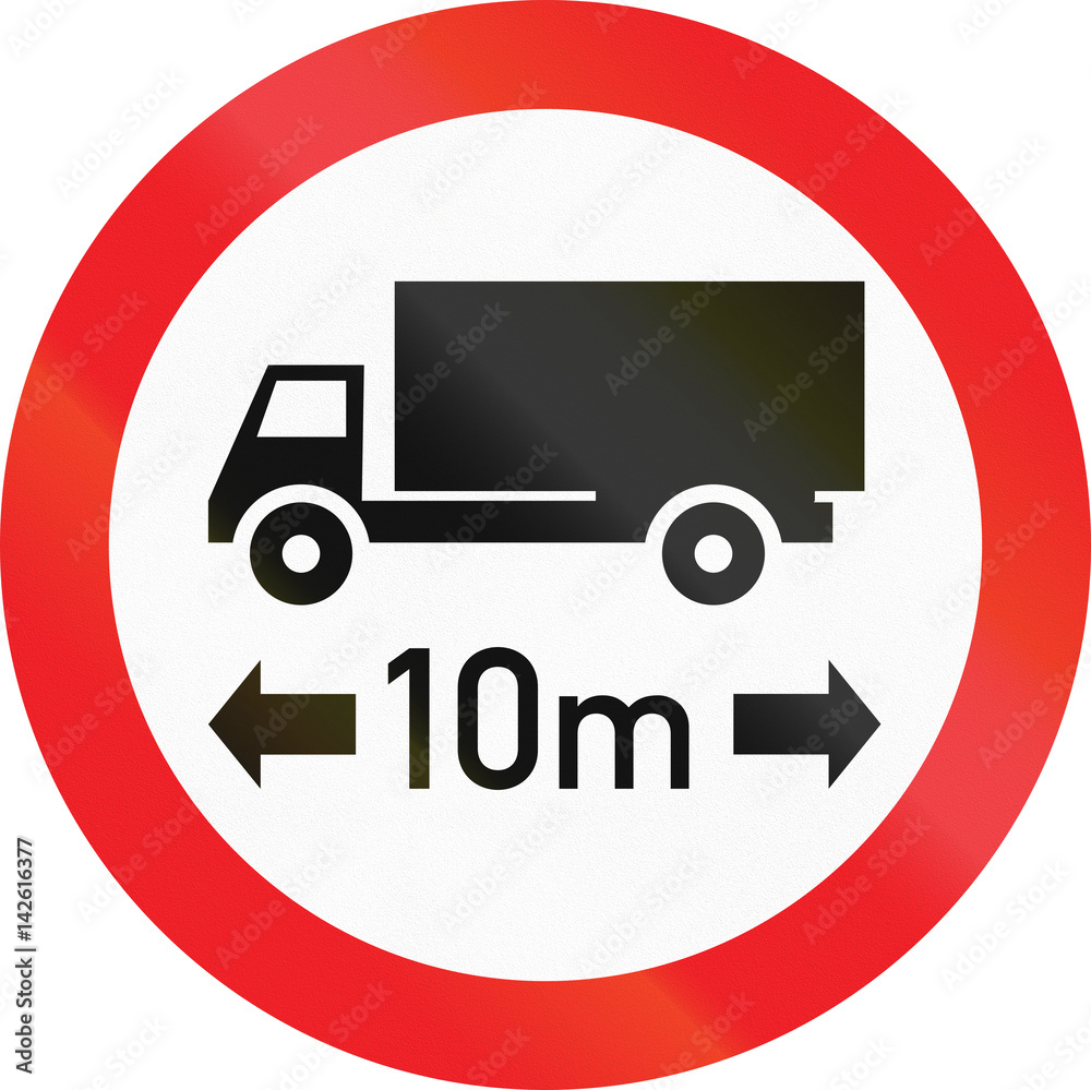 Road sign used in Cyprus - No vehicles or combination of vehicles exceeding 10 meters Road sign used in Cyprus - No vehicles or combination of vehicles exceeding 10 meters