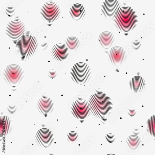 Vector abstract seamless pattern with paper lanterns in engraving style. Repeating texture on white background.