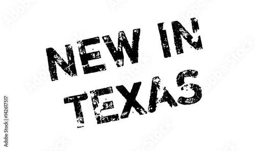 New In Texas rubber stamp. Grunge design with dust scratches. Effects can be easily removed for a clean, crisp look. Color is easily changed.