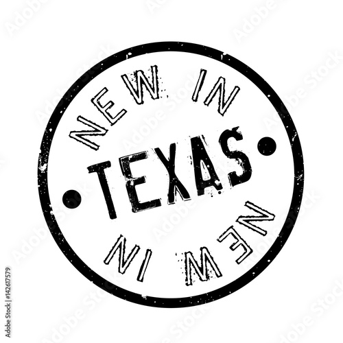 New In Texas rubber stamp. Grunge design with dust scratches. Effects can be easily removed for a clean, crisp look. Color is easily changed.